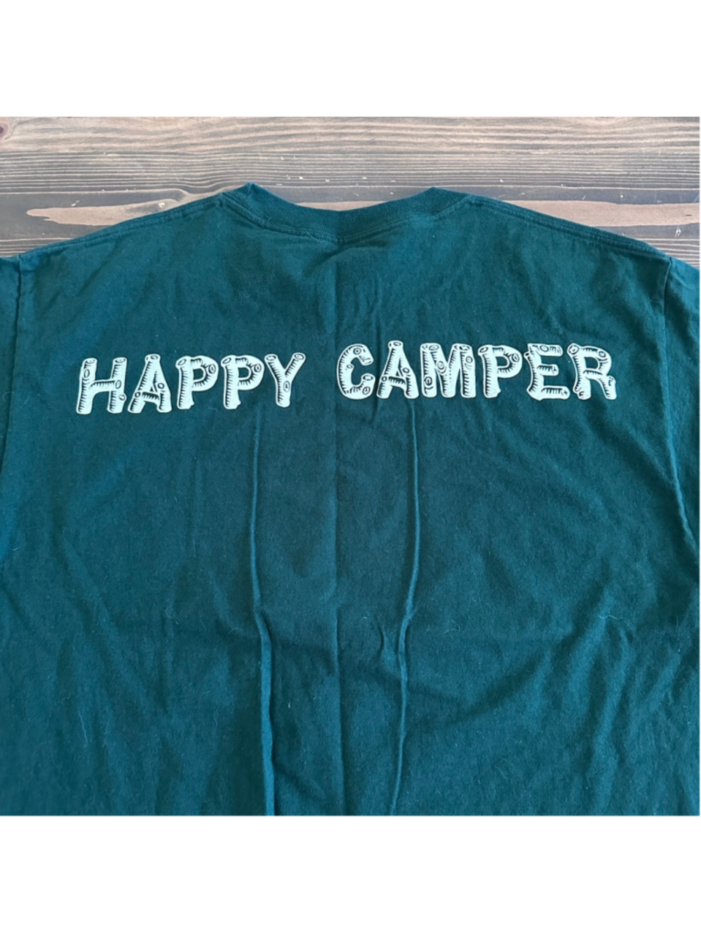 Disney Fort Wilderness Happy Camper Tee Mens L Green Graphic Camping Shirt - Picture 5 of 7
